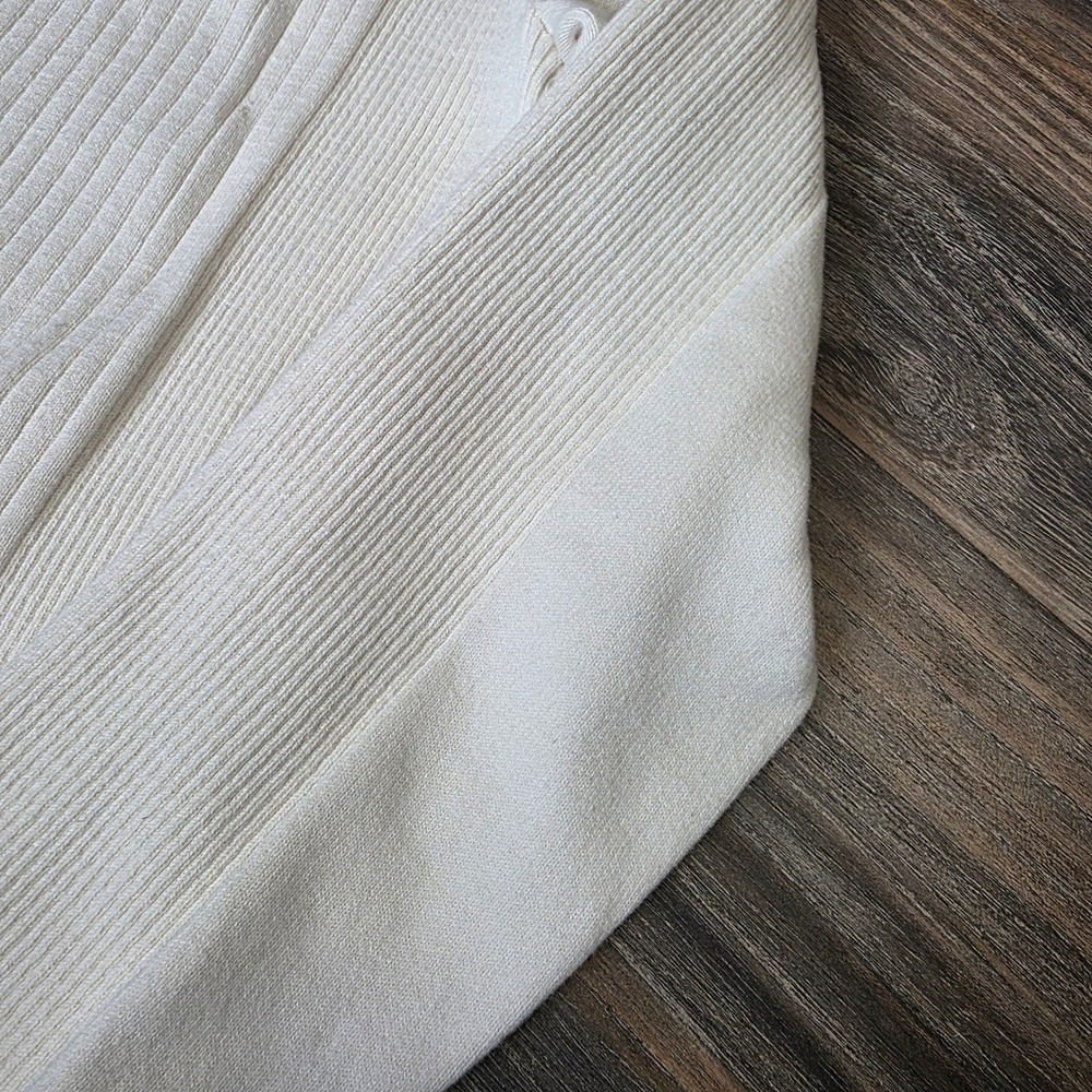 INC International Concepts Mens White Ribbed Quarter Zip Sweater XL Cotton Blend - Picture 5 of 9
